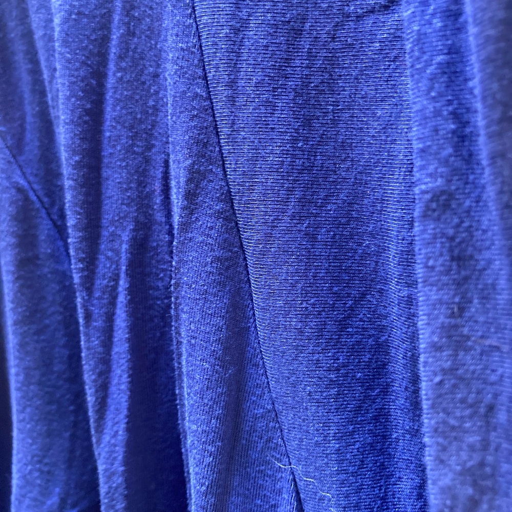 🏷 Soft Surroundings | Surplice/Faux-Wrap Long-Sleeved V-Neck Top - M, Blue - Picture 5 of 8